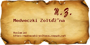 Medveczki Zoltána névjegykártya